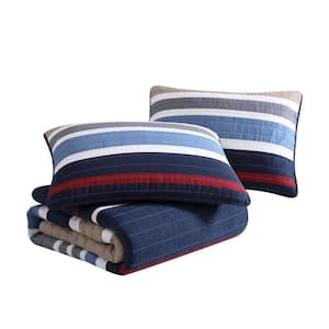 Nautica Saltmarsh Blue Cotton Quilt Set, Full/Queen (USHSA91133027)