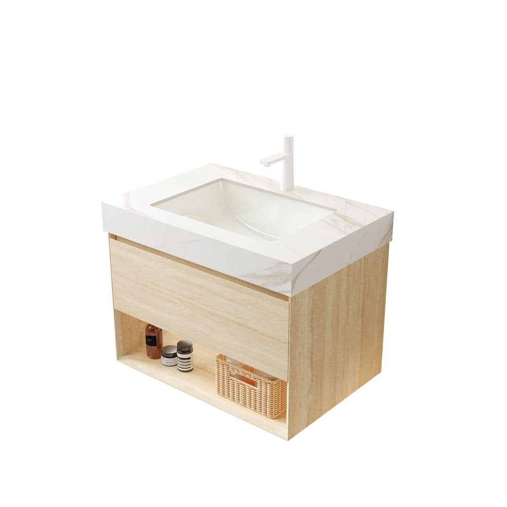 30 in. Bath Vanity with Oak Plywood Storage Cabinet, Sensor Light, Ceramic Undermount Basin&Gold Sintered Stone Top price history on PriceWatchPro