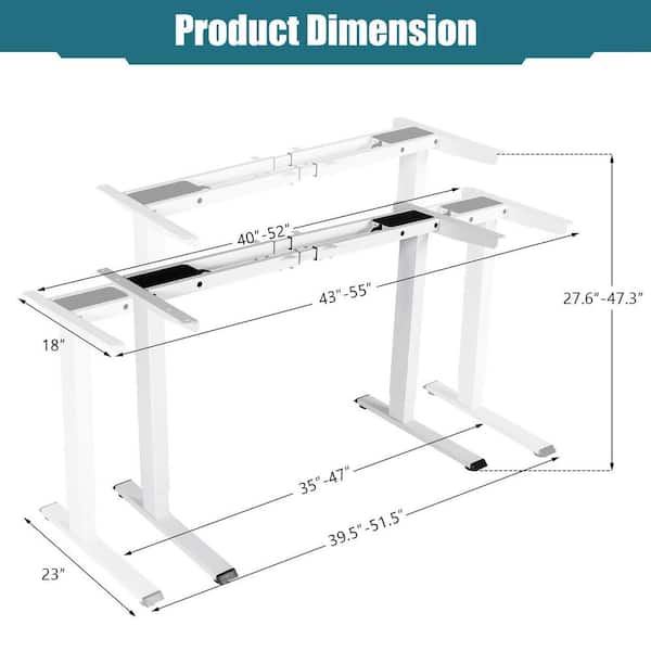 Gymax Dual-Motor 72 in. L Shaped White Standing Desk Ergonomic Sit Stand  Computer Workstation GYM10654 - The Home Depot