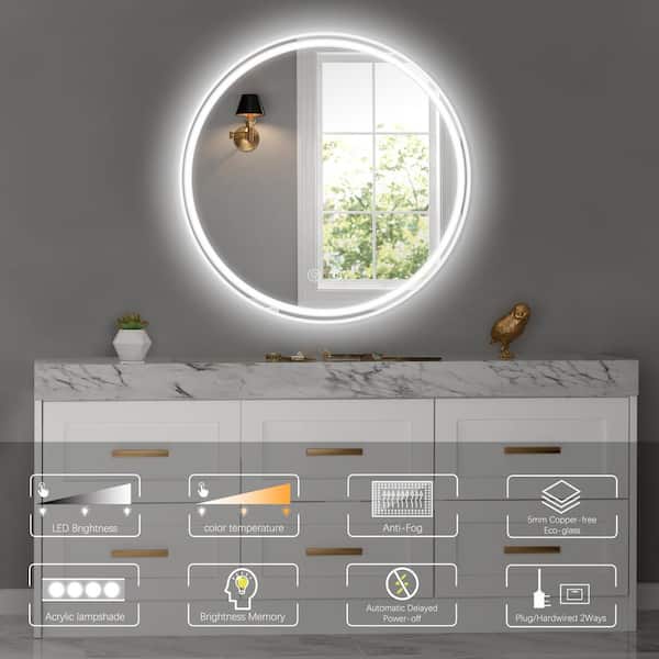Round led bathroom mirror 500mm new arrivals