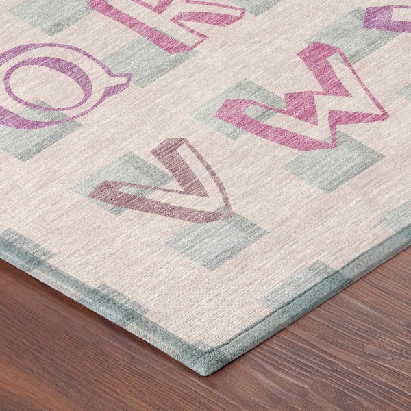 Chantille Machine Washable Indoor/Outdoor Abstract ACN2827 Pink 5 ft. x 7 ft. 6 in. Area Rug