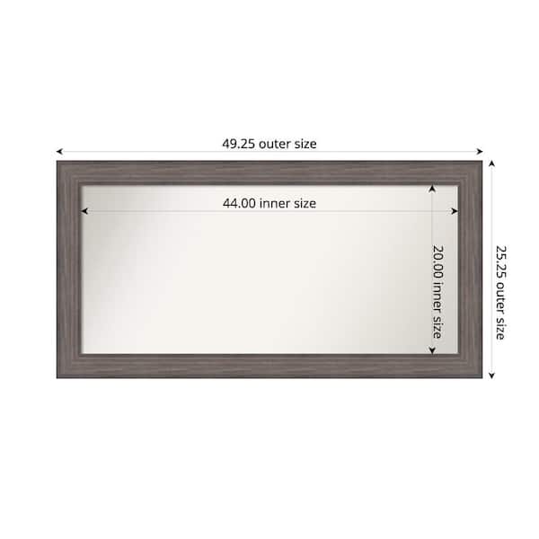 Amanti Art Country Barnwood 49.25 in. W. x 25.25 in. Custom Non-Beveled Wood Framed Bathroom Vanity Wall Mirror