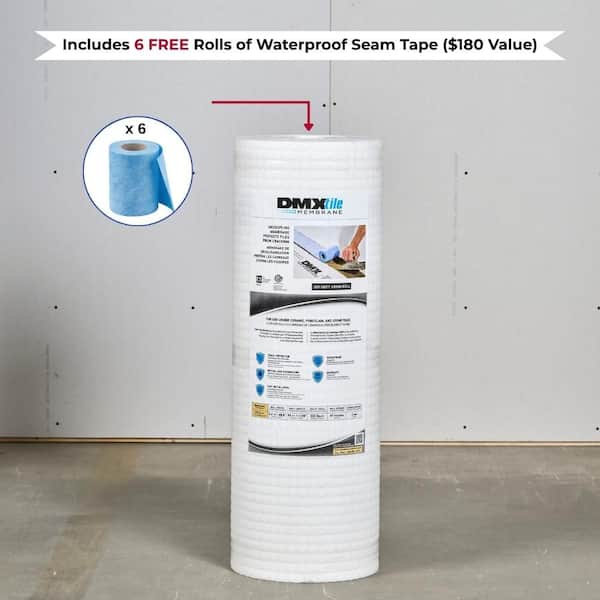 Tile Membrane 323 sq. ft. 40.8 in. W x 95 ft. L x 3 mm T Uncoupling Underlayment for Stone, Ceramic, and Porcelain