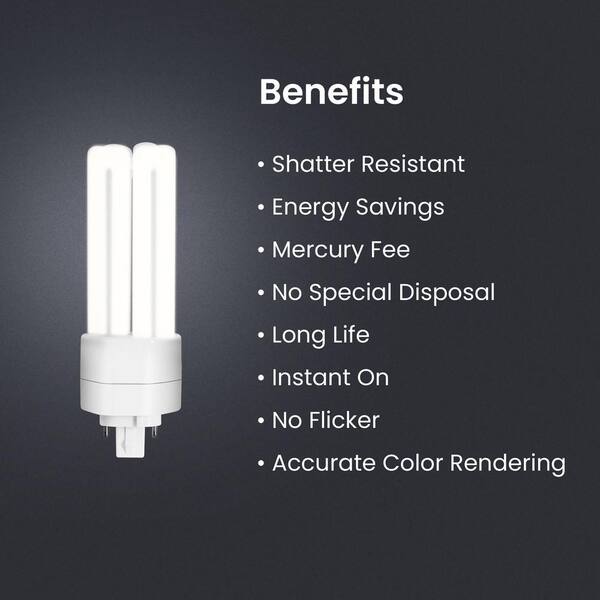 thumbnail image 2 of Circle Lighting 6-Pack PLT-26W CFL Bulbs - 5000K Super White Triple Tube GX24q-3 Base 2 of 14