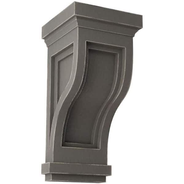 Ekena Millwork 4-3/4 in. x 10 in. x 5 in. Reclaimed Grey Traditional Recessed Wood Vintage Decor Corbel