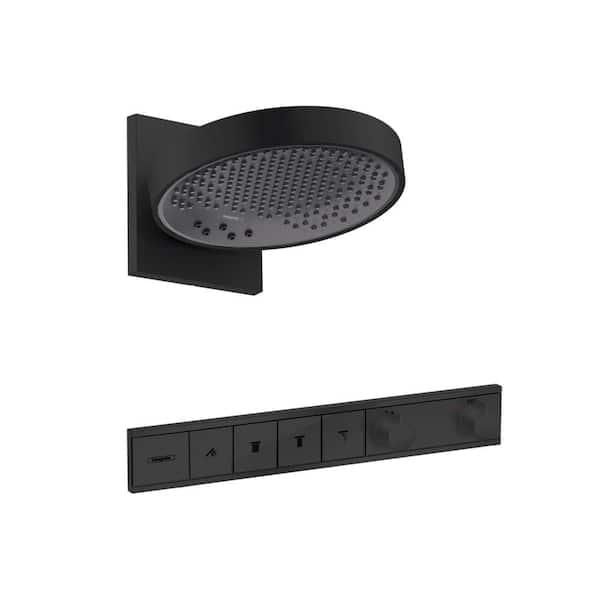 Rainfinity 3-Spray Patterns with 2.5 GPM 0 in. Fixed Shower Head in Matte Black