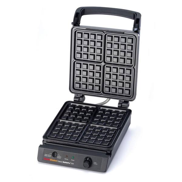 Chef'sChoice Classic WafflePro 4-Slice Black Stainless Steel American Waffle Maker