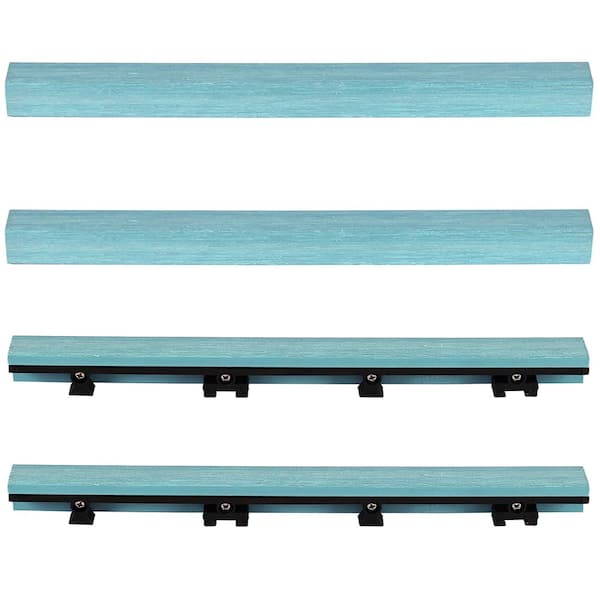 1/12 ft. x 1 ft. Quick Deck Composite Deck Tile Straight Trim in Grecian Blue (4-Pieces/Box)