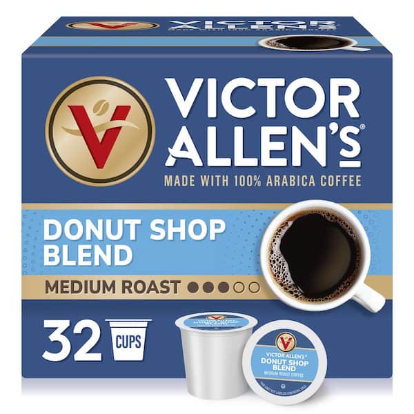 Victor Allen's Victor Allen's Coffee Donut Shop Blend, Medium Roast, 32 Count, Single Serve Coffee Pods for Keurig K-Cup Brewers