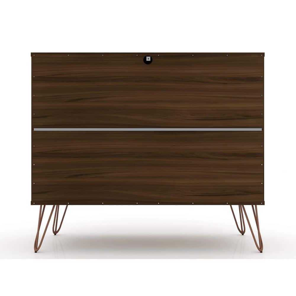 Mid-Century Modern 3-Drawer Horizontal Brown Dresser