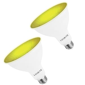 45-Watt Equivalent PAR38 LED Light Bulbs Flood Yellow Light Bulb 8-Watt Damp Rated UL Listed E26 Indoor Outdoor (2-Pack)