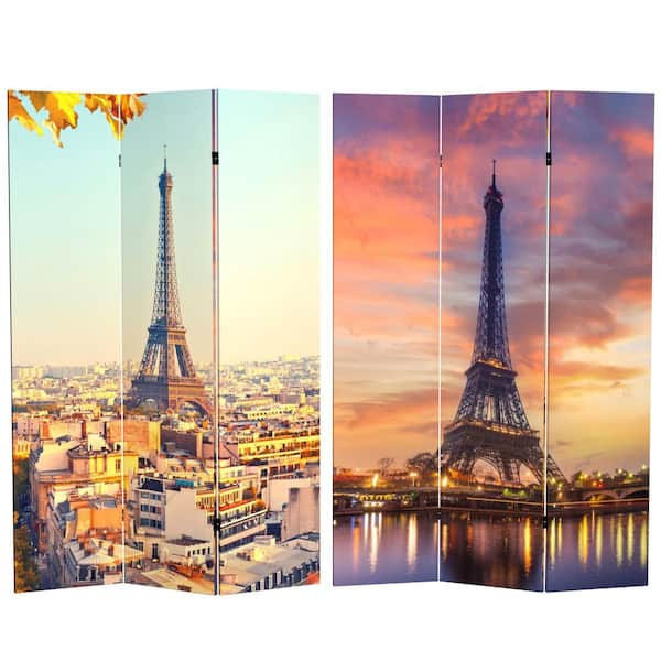 Oriental Furniture Eiffel Tower 6 ft. Printed 3-Panel Room Divider