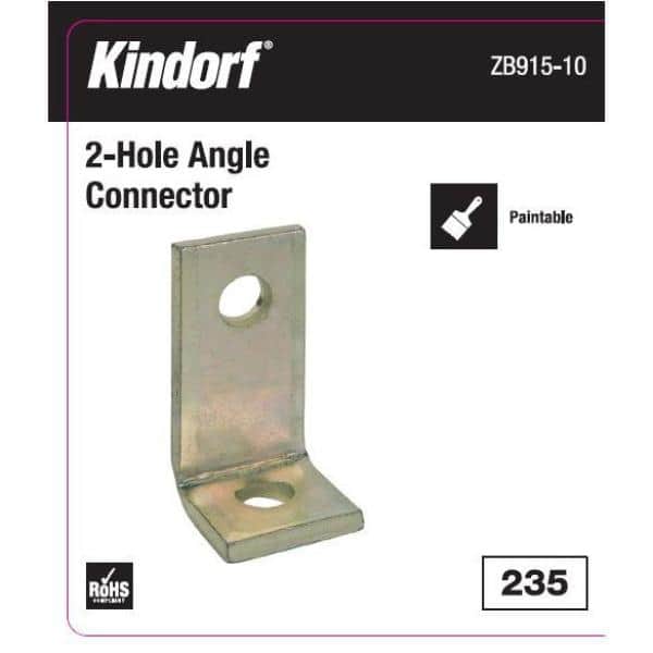 2-Hole 90° Angle Bracket Galv-Krom (Strut Fitting) (ZB915-10)