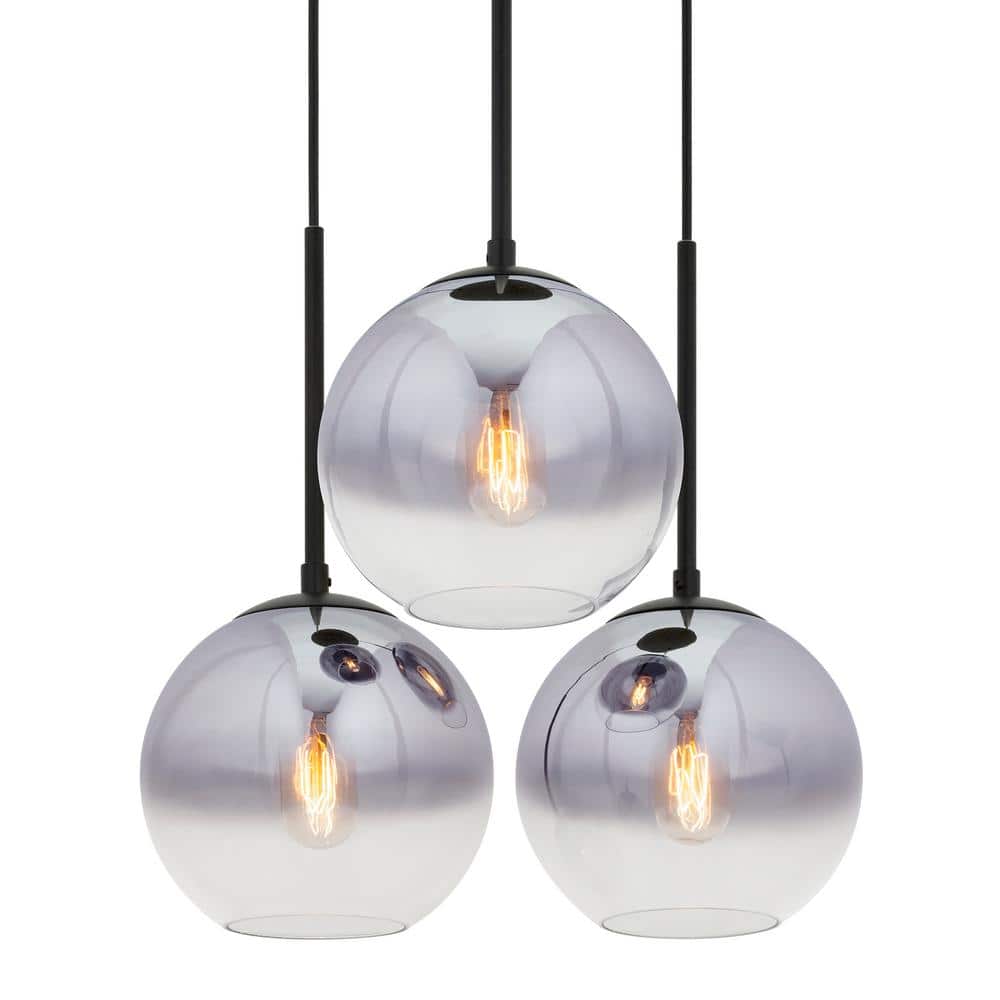 Callisto Black and Gold Ombre Glass 3-Light Pendant