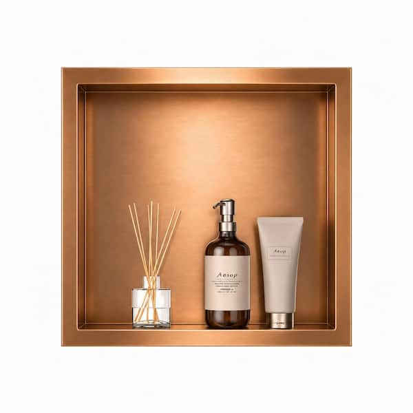 12 in. W x 12 in. H x 4 in. D Waterproof Recessed Shower Niche Space-Saving Storage Shelf in Oil Rubbed Bronze, No Tile