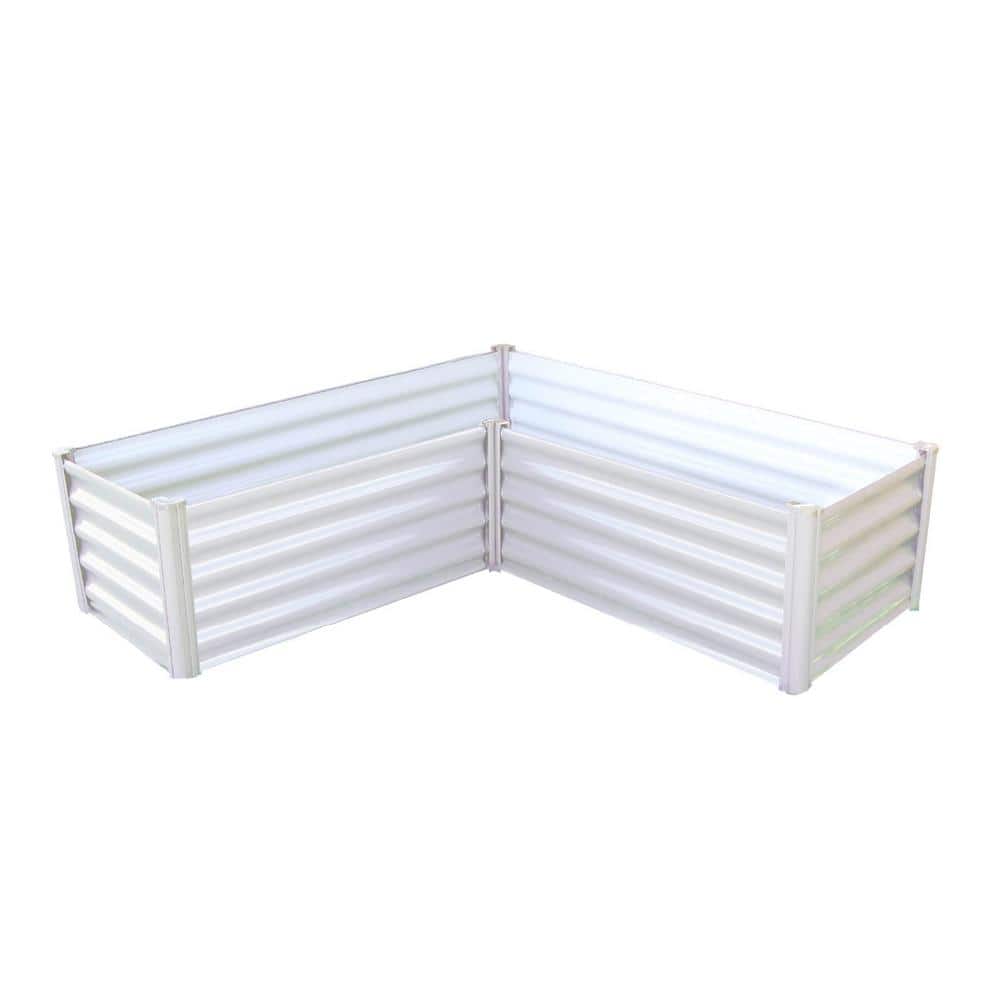 59 in. W x 59 in. D x 16 in. H Surfmist White Galvanized Steel Metal Raised