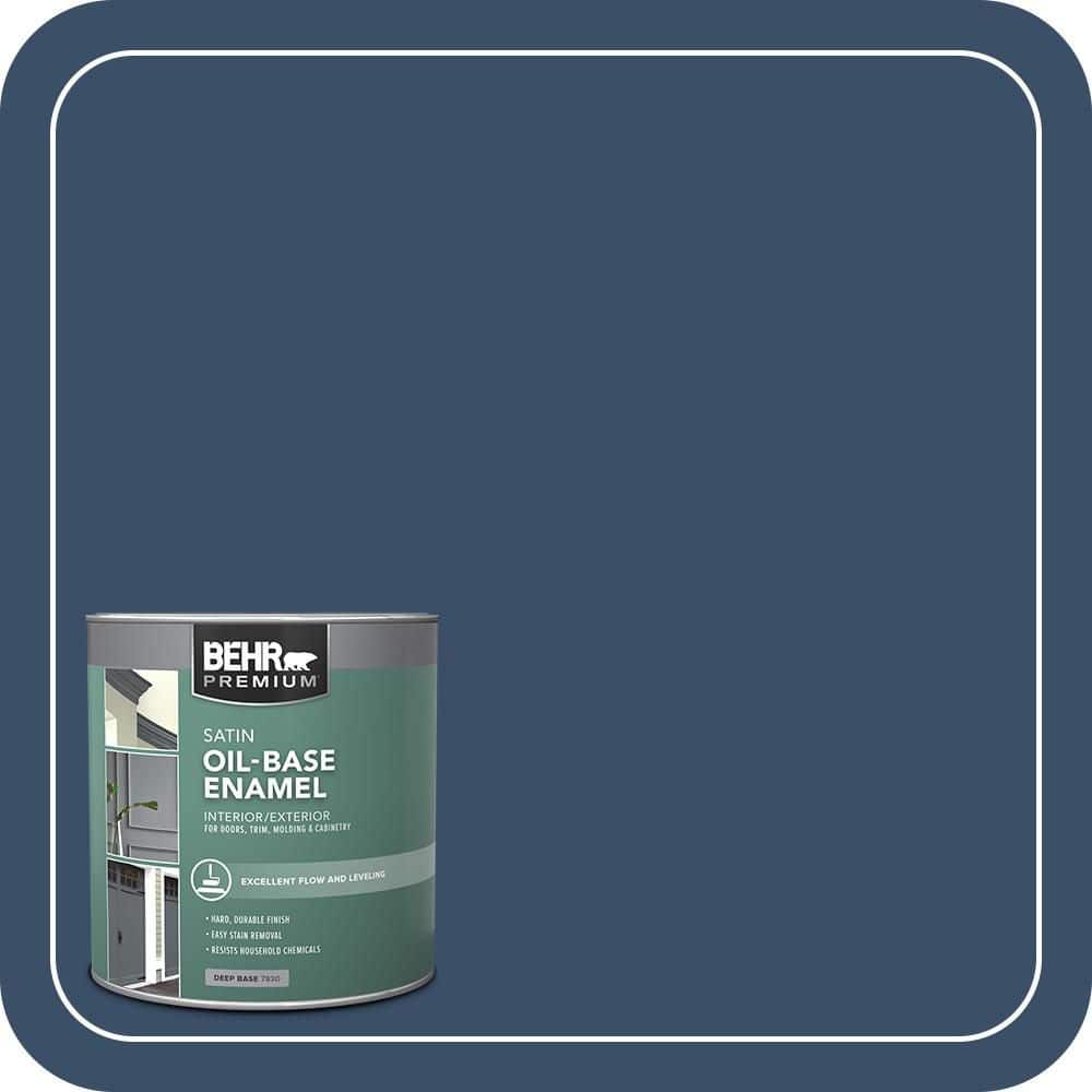 BEHR 1 qt. #M510-7 Inked Oil-Based Satin Enamel Interior/Exterior Paint ...