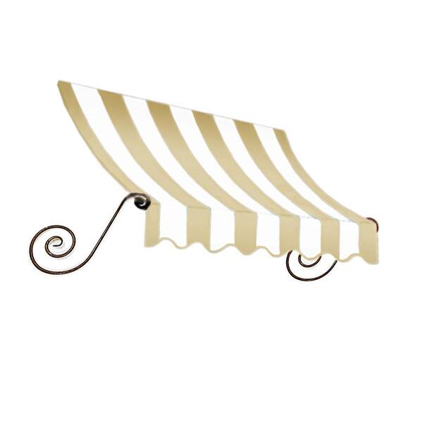 AWNTECH 5.38 ft. Wide Charleston Window/Entry Fixed Awning (31 in. H x 24 in. D) Linen/White