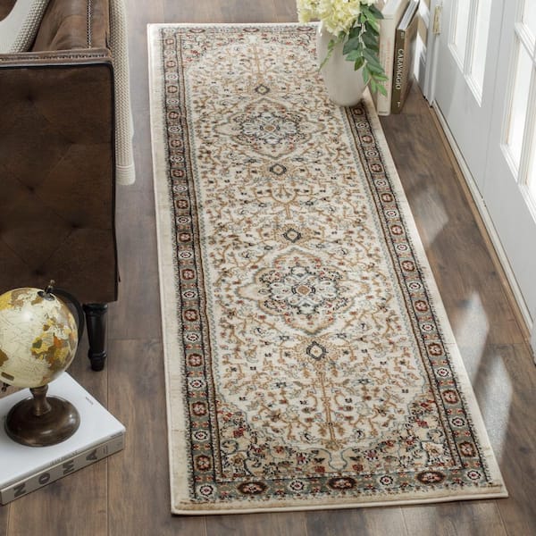 Lyndhurst Cream/Beige 2 ft. x 12 ft. Border Runner Rug