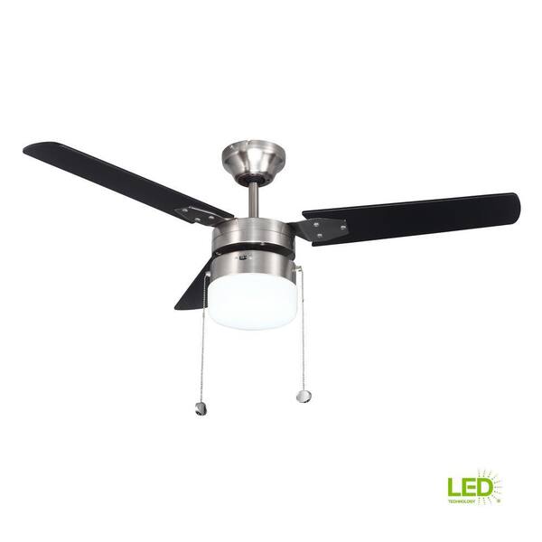 Montgomery 42 In Led Indoor Brushed Nickel Ceiling Fan With Light Kit Rdb91 Bn The Home Depot