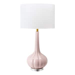 Carlin 29 in. Pink Modern Table Lamp with Shade