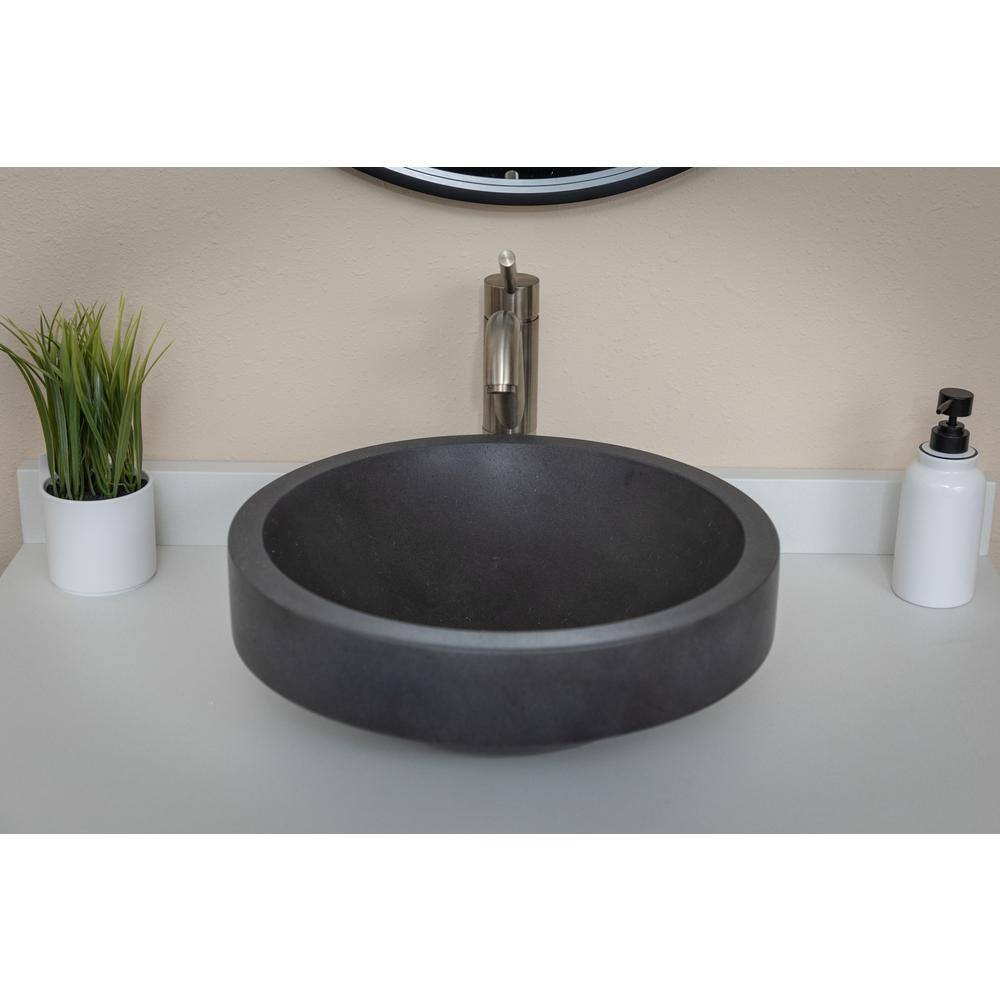 Eden 17'' Black Lava Stone Undermount Circular Sink