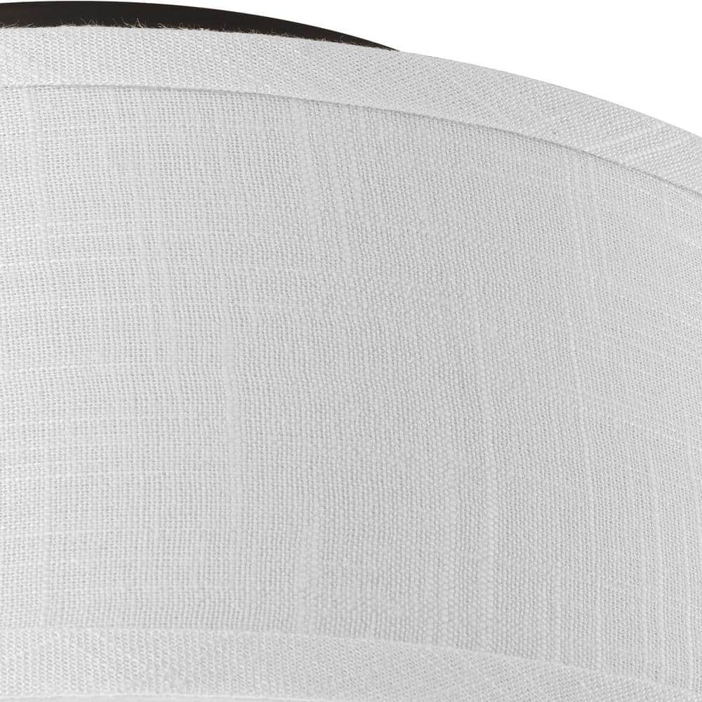 Arden Brushed Nickel 2-Light Flush Mount with Linen Shade