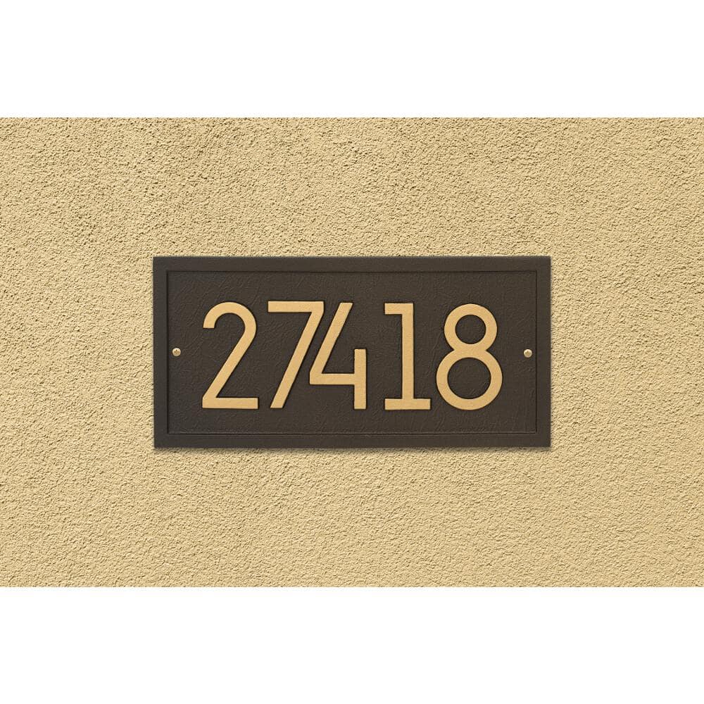 Aged Bronze Modern Metal Rectangle Wall Plaque