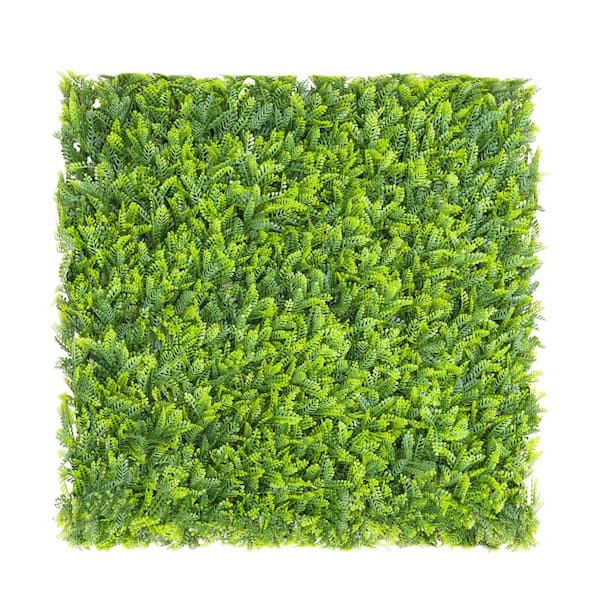 BANSA ROSE 20 in. H x 20 in. W Plastic Artificial Mimosa Ivy Hedge Privacy Garden Fence for Home Backyard Garden Indoor, 1-Pieces