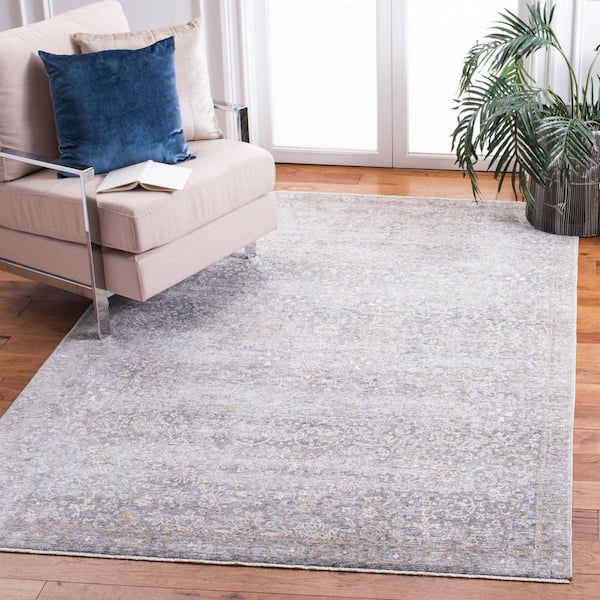 Webster 3 ft. x 4 ft. Gray/Beige Distressed Ornate Floral Area Rug