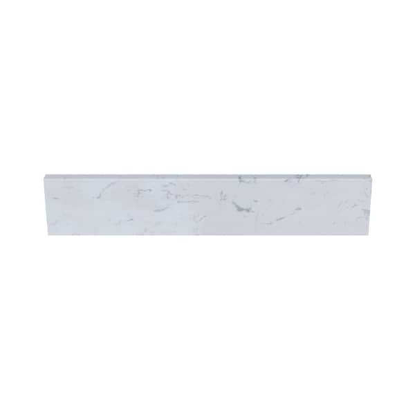 TJAmerican 25 in. W x 0.75 in. x 4 in. Engineered Carrara Marble Bathroom Vanity Backsplash