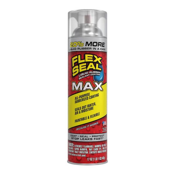 FLEX SEAL FAMILY OF PRODUCTS Flex Seal MAX Clear 17 oz. Aerosol Liquid Rubber Sealant Coating