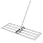 Lawn Leveler Tool 17 in. x 10 in. Lawn Leveling Rake with 77 in. Handle Soil Leveling Tool Stainless Steel Leveling Soil