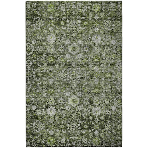 Dream Shag Premium Machine Washable Abstract ADS651 Green 10 ft. x 14 ft. Area Rug