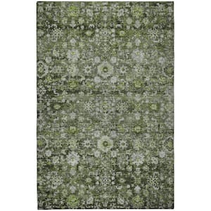 Dream Shag Premium Machine Washable Abstract ADS651 Green 9 ft. x 12 ft. Area Rug
