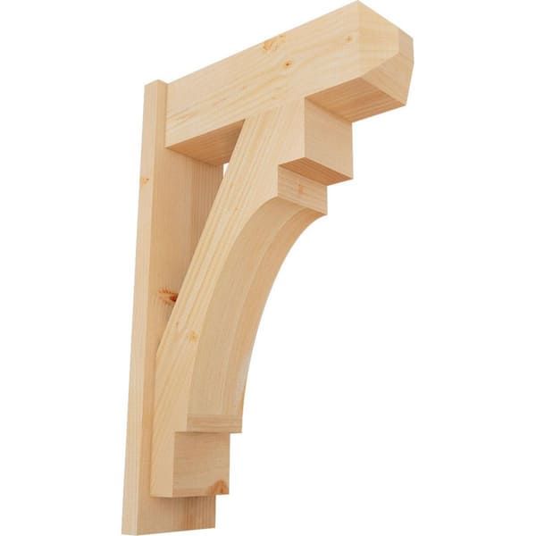 Ekena Millwork 8 in. x 34 in. x 22 in. Douglas Fir Merced Craftsman Smooth Outlooker
