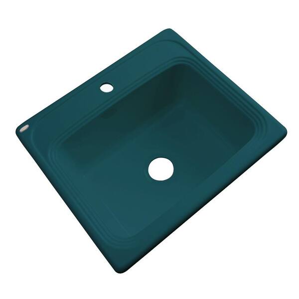 Thermocast Wellington Drop-In Acrylic 25 in. 1-Hole Single Bowl Kitchen Sink in Teal