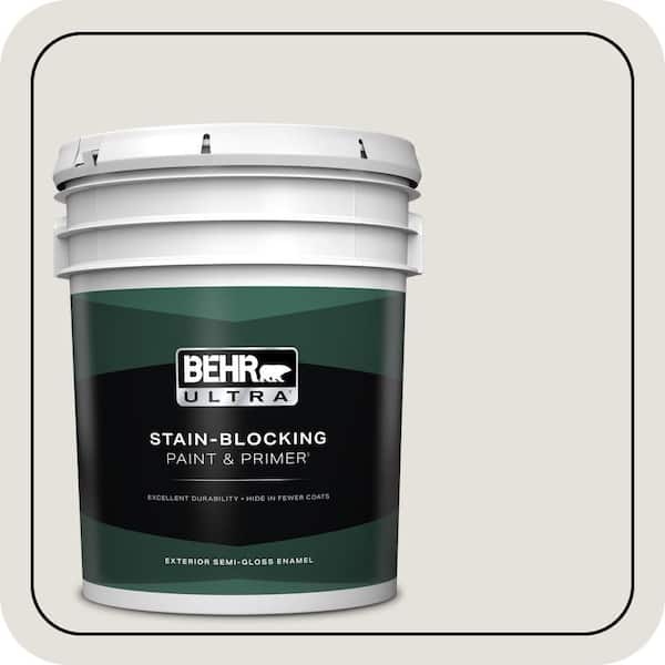 BEHR ULTRA 5 gal. #PPU18-08 Painters White Semi-Gloss Enamel Exterior Paint & Primer