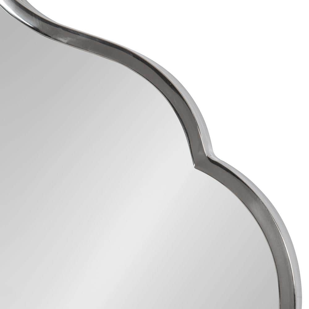 Rowla Scalloped Silver Stainless Steel Wall Mirror