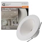 Ultra Low Glare 6 in. 3000K Soft White Integrated LED Recessed Trim Downlight Deep White Baffle Insert 670 Lumens