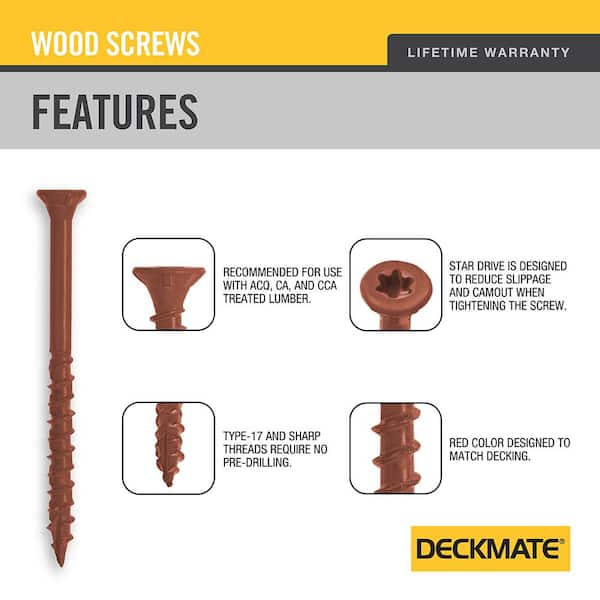 #9 x 3 in. Red Star Flat Head Wood Deck Screw (25 lbs. / 1543-Pieces)