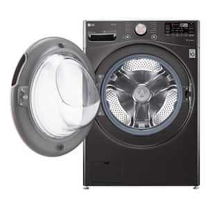 4.5 cu. ft. Large Capacity High Efficiency Stackable Smart Front Load Washer with TurboWash360 and Steam in Black Steel