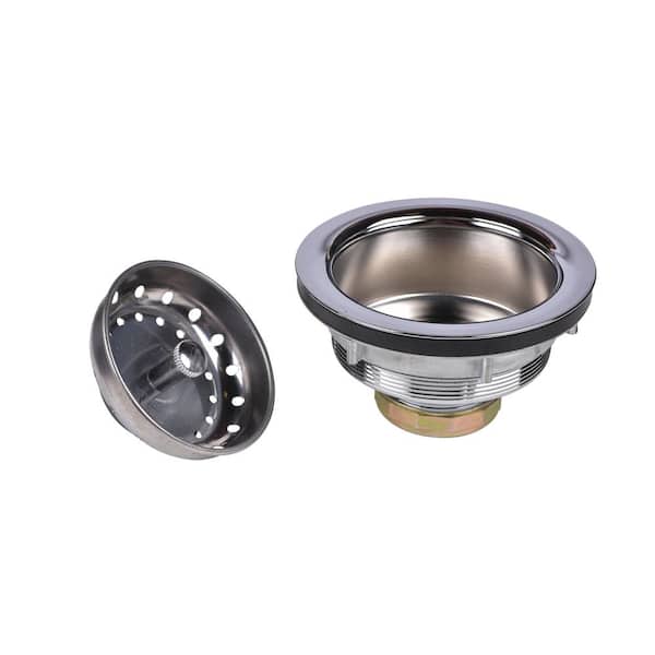 4 in. Threaded Kitchen Sink Strainer Basket with Brass Body and Stainless Steel Basket