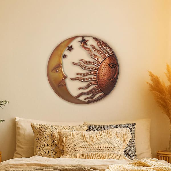 Celestial Metal Sun Moon Wall Decor