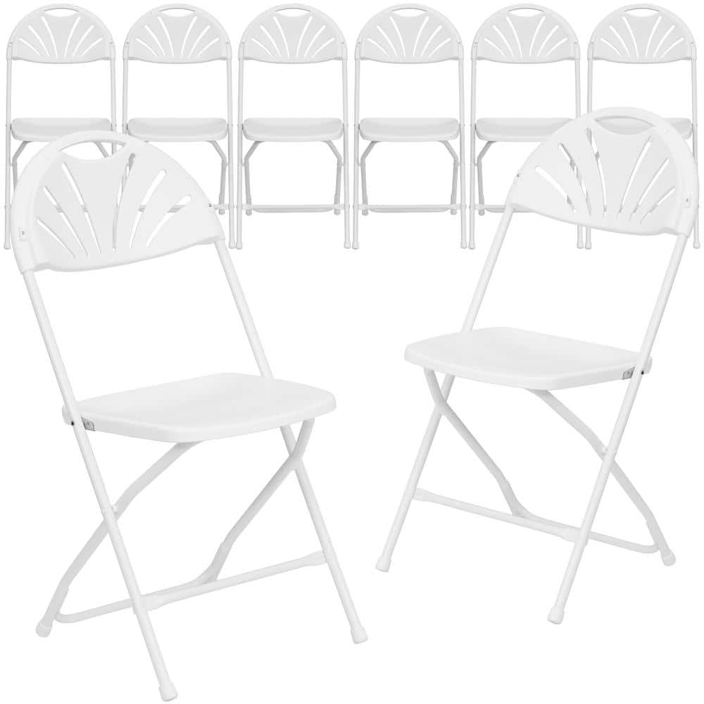 Carnegy Avenue White Metal Folding Chair (Set of 8) CGA-Y-14195-WH