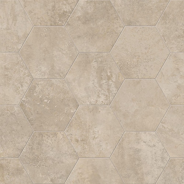 Corso Italia Hexagon Fog Matte 8.5 in. x 10 in. Stone Look Porcelain Floor and Wall Tile (12.49 sq. ft./Case)