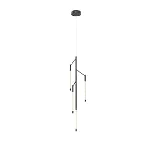 Motif 38 in. 1 Light 17-Watt Black Integrated LED Pendant Light