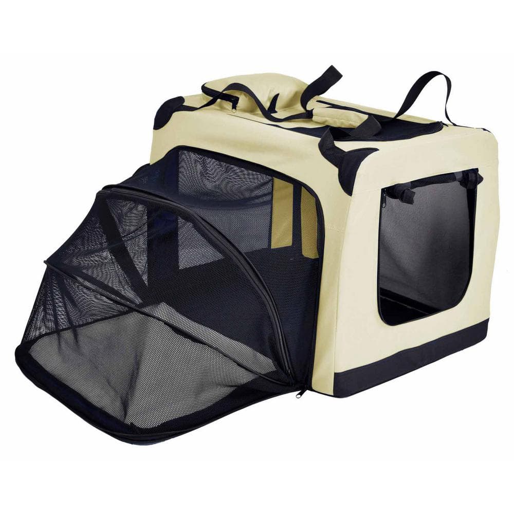 Medium Blue Nylon Soft-Sided Expandable Pet Crate