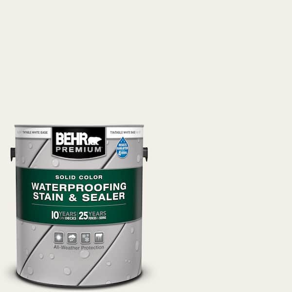 BEHR PREMIUM 1 gal. #SC-337 Pinto White Solid Color Waterproofing Exterior Wood Stain and Sealer