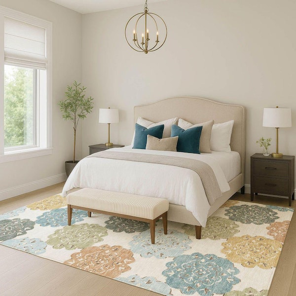 Chantille Machine Washable Indoor/Outdoor Abstract ACN2353 Seaside 9 ft. x 12 ft. Area Rug